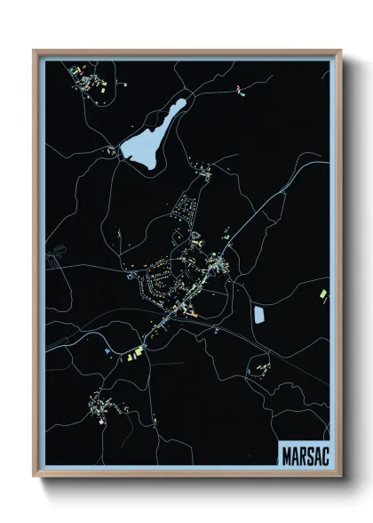 Une affiche de carte sur Marsac