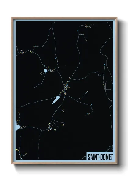 Une affiche de carte sur Saint-Domet