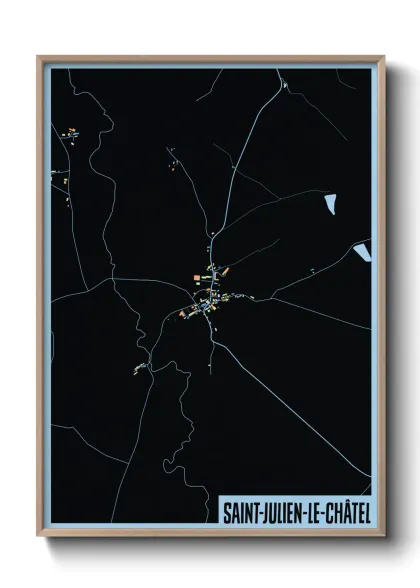 Une affiche de carte sur Saint-Julien-le-Châtel