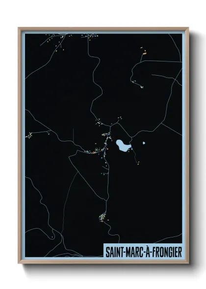 Une affiche de carte sur Saint-Marc-à-Frongier