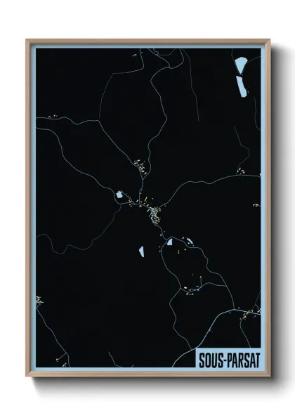 Une affiche de carte sur Sous-Parsat