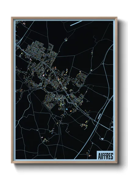 Une affiche de carte sur Aiffres