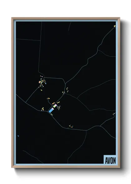 Une affiche de carte sur Avon