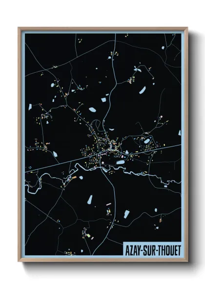 Une affiche de carte sur Azay-sur-Thouet