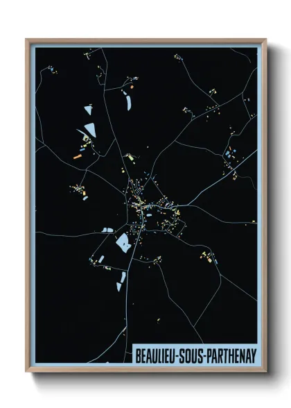 Une affiche de carte sur Beaulieu-sous-Parthenay