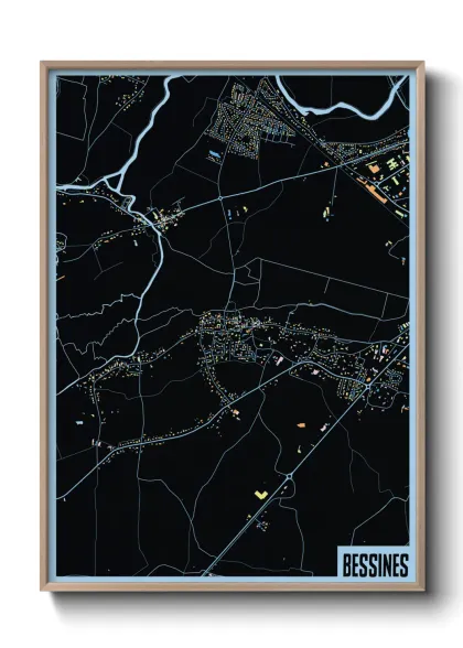 Une affiche de carte sur Bessines