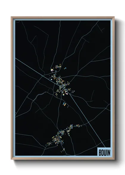 Une affiche de carte sur Bouin