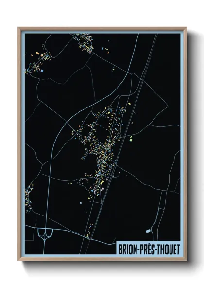 Une affiche de carte sur Brion-près-Thouet