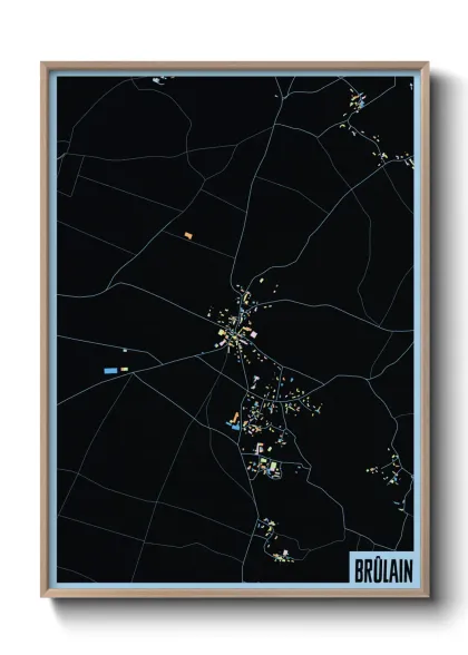 Une affiche de carte sur Brûlain