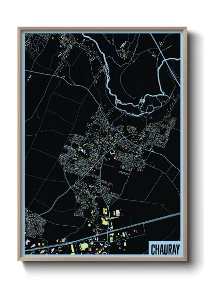 Une affiche de carte sur Chauray