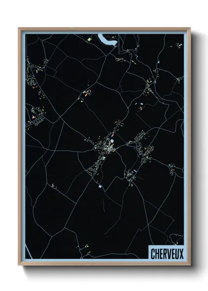 Une affiche de carte sur Cherveux