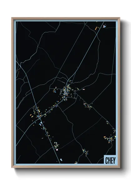 Une affiche de carte sur Chey