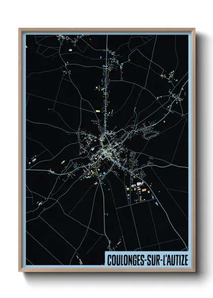 Une affiche de carte sur Coulonges-sur-l'Autize