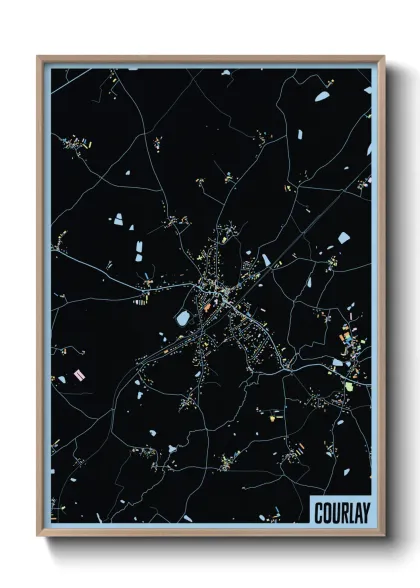 Une affiche de carte sur Courlay
