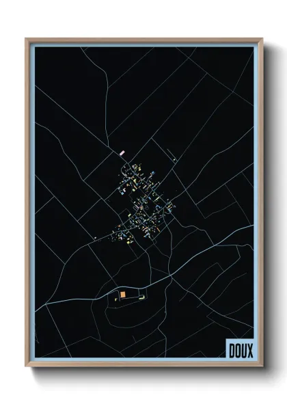 Une affiche de carte sur Doux