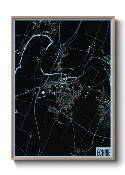 Une affiche de carte sur Échiré