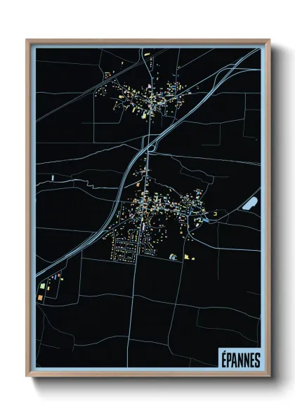 Une affiche de carte sur Épannes