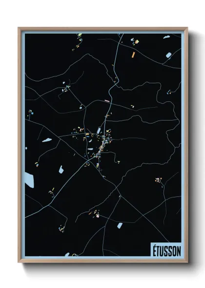 Une affiche de carte sur Étusson