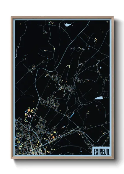 Une affiche de carte sur Exireuil