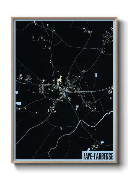 Une affiche de carte sur Faye-l'Abbesse