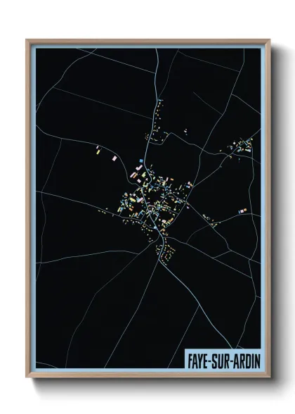 Une affiche de carte sur Faye-sur-Ardin