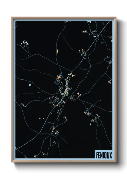 Une affiche de carte sur Fenioux