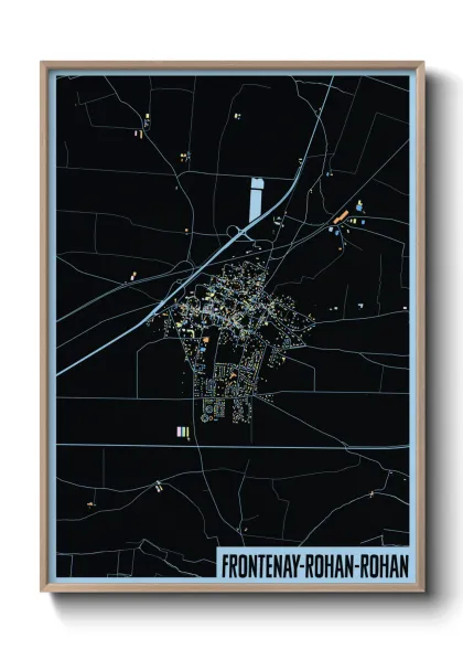 Une affiche de carte sur Frontenay-Rohan-Rohan