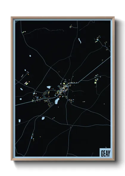 Une affiche de carte sur Geay