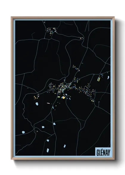 Une affiche de carte sur Glénay