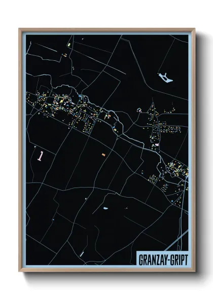 Une affiche de carte sur Granzay-Gript