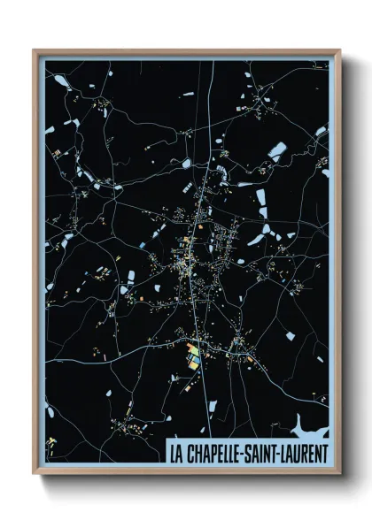Une affiche de carte sur La Chapelle-Saint-Laurent