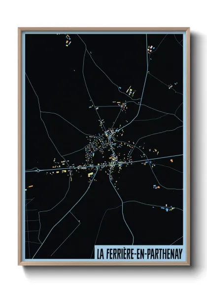 Une affiche de carte sur La Ferrière-en-Parthenay