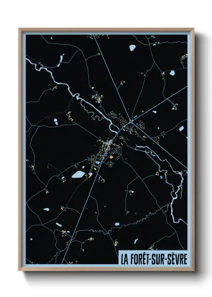 Une affiche de carte sur La Forêt-sur-Sèvre