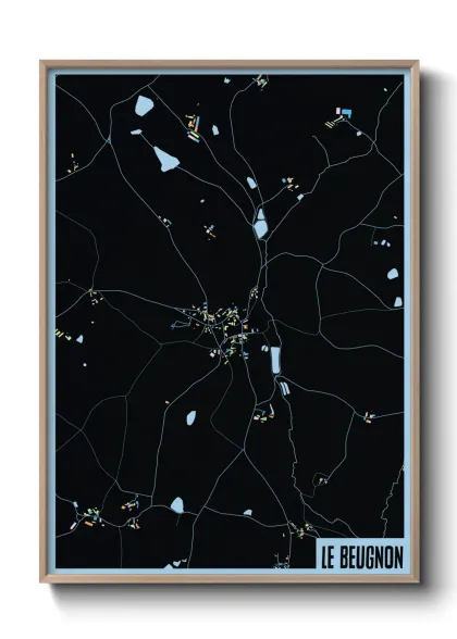 Une affiche de carte sur Le Beugnon