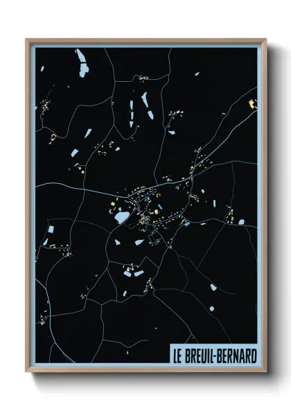Une affiche de carte sur Le Breuil-Bernard