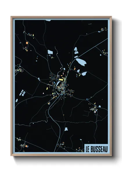 Une affiche de carte sur Le Busseau