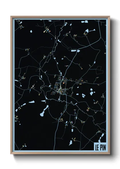 Une affiche de carte sur Le Pin