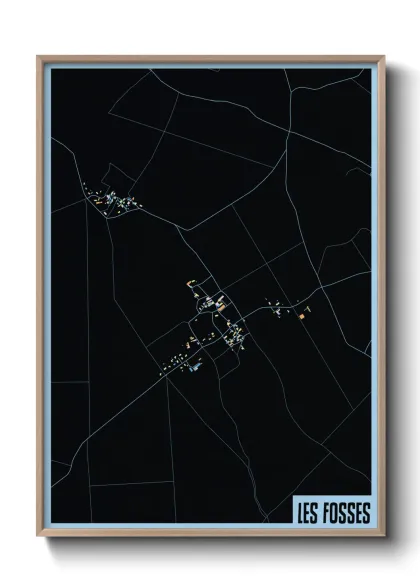 Une affiche de carte sur Les Fosses