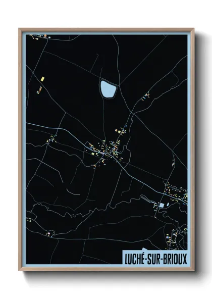 Une affiche de carte sur Luché-sur-Brioux