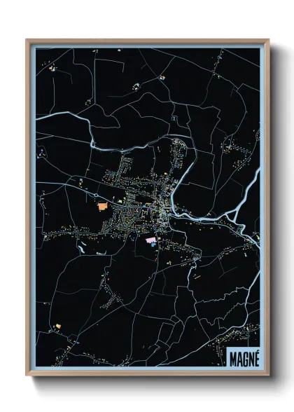 Une affiche de carte sur Magné