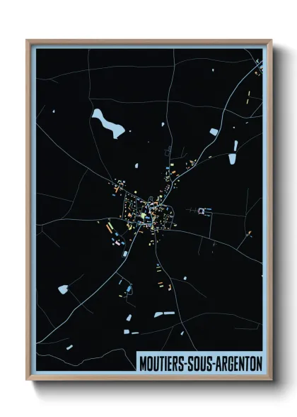 Une affiche de carte sur Moutiers-sous-Argenton