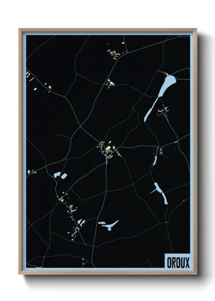 Une affiche de carte sur Oroux