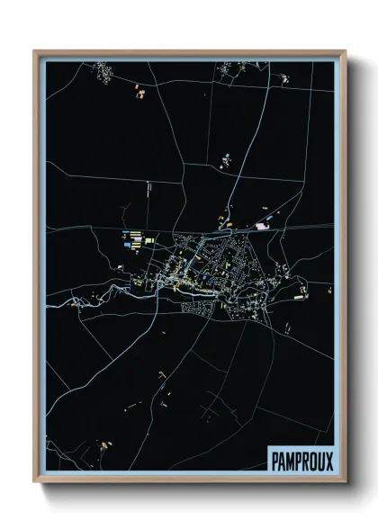 Une affiche de carte sur Pamproux