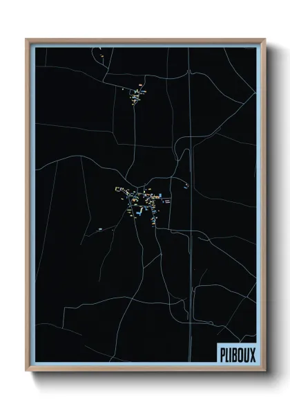 Une affiche de carte sur Pliboux
