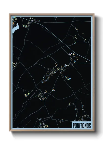 Une affiche de carte sur Pouffonds