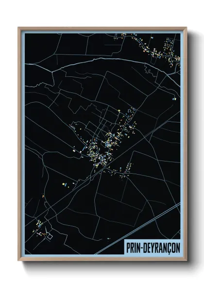 Une affiche de carte sur Prin-Deyrançon