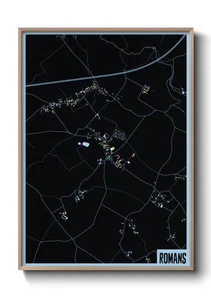 Une affiche de carte sur Romans