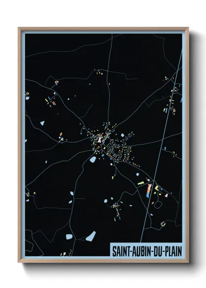 Une affiche de carte sur Saint-Aubin-du-Plain