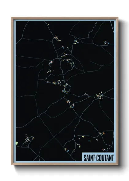 Une affiche de carte sur Saint-Coutant