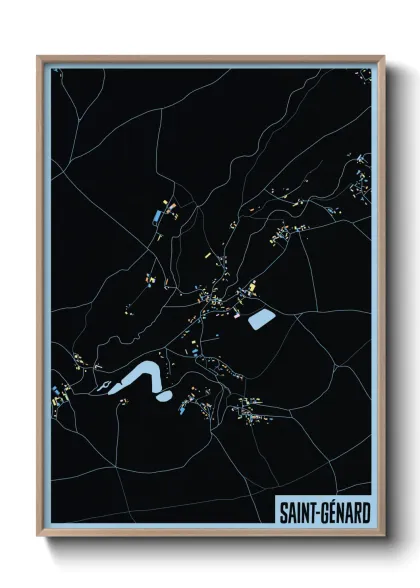Une affiche de carte sur Saint-Génard